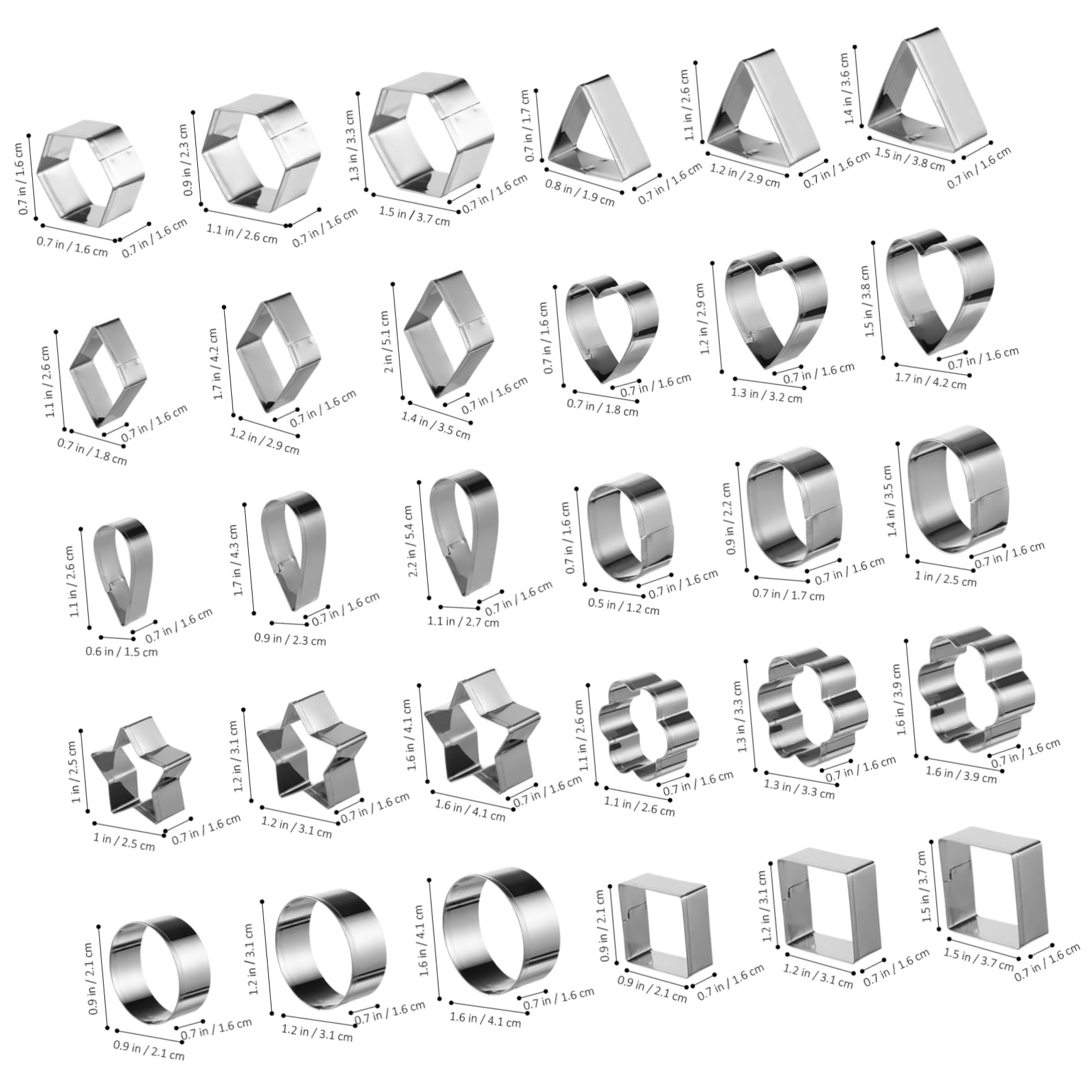 5 Ensembles Emporte Acier Inoxydable pour Biscuits avec Boîte de Rangement Outils de Pâtisserie pour Gâteaux Anniversaire et Mariage Moules Formes Variées