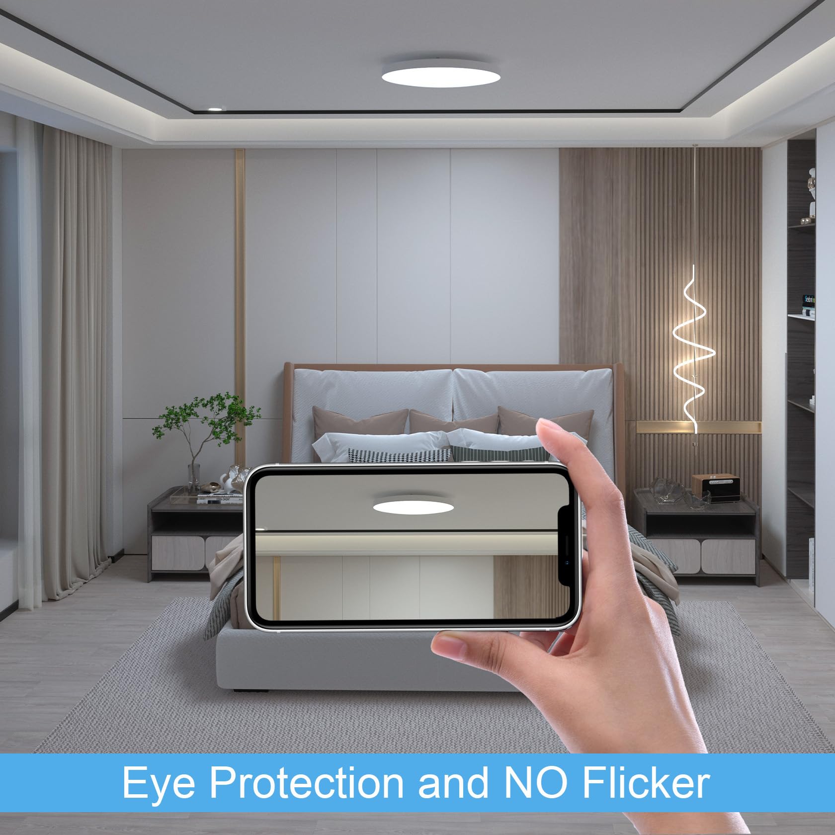 LUTW Badplafondlamp, 24W 2400LM Inbouwplafondlamp, Gelijkwaardig aan 200W, 4000K Neutraal Wit, Waterdicht IP44, Ronde Plafondlampen voor Keuken, Slaapkamer, Woonkamer, Toilet, Portiek, 28CM (Wit