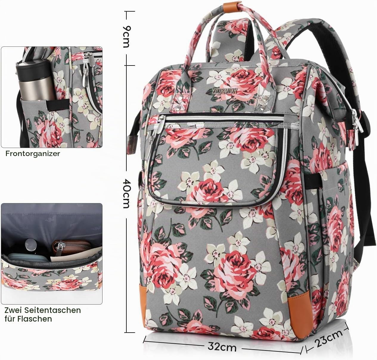 Rucksack Damen, Schulrucksack Mädchen Teenager15.6 Zoll Laptoprucksack mit Anti-Diebstahl, Arbeitsrucksack für Wandern Reisen und Camping
