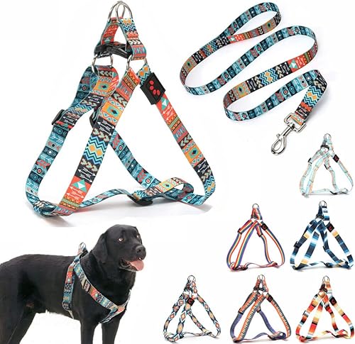 Juego de arnés y correa para perros grandes, bonito patrón sin tirones, chaleco halter para cachorros, fácil caminar para razas pequeñas, medianas y disponible en Yaxa Colombia