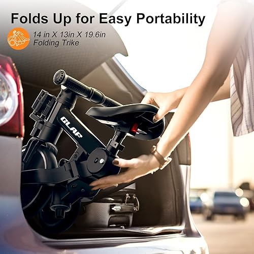 Vista 6 de Glaf Triciclo para Niños Pequeños 1-3 Bicicleta para Niños Pequeños con Mango de Empuje 2-4 Años Bicicleta de Bebé Juguete para Niños y Niñas de 1