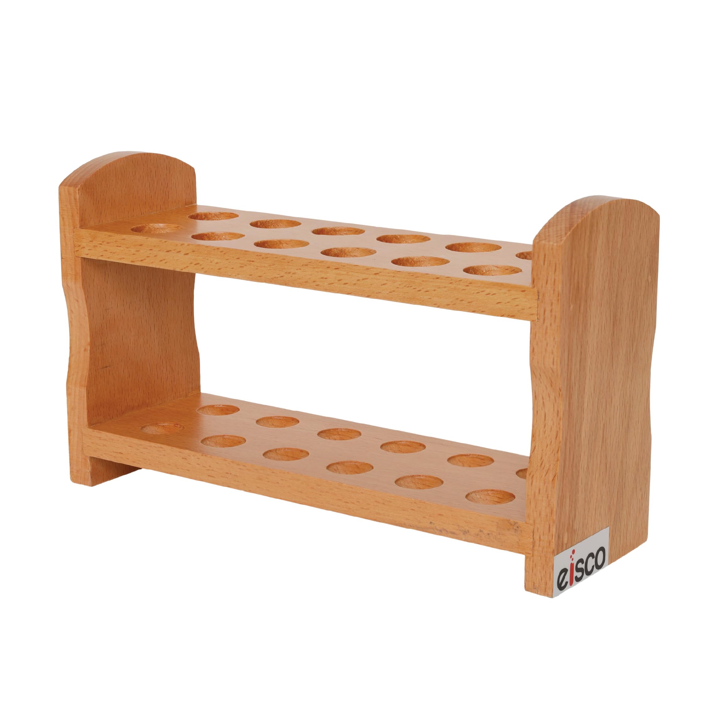 Wooden Test Tube Rack | Durable Polished Wood Lab Stand | Holds Multiple Tubes | Chemical Resistant | Ideal for Science Labs, Chemistry, Biology, School & Home Experiments (Pack of 1)