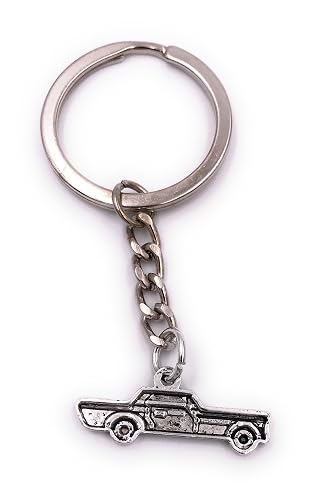 H-Customs Ami Musclecar Ponycar Car Keychain Colgante de metal plateado
