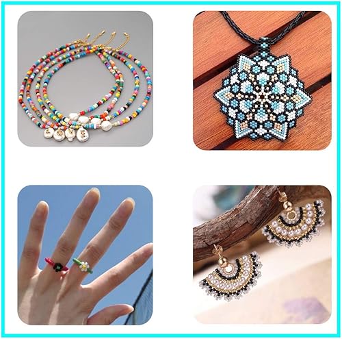 Miniatura 4 de Tibaoffy Cuentas de color verde oscuro tamaño 80 para manualidades, cuentas de semillas de vidrio de 0.118 pulgadas para fabricación de joyas (en