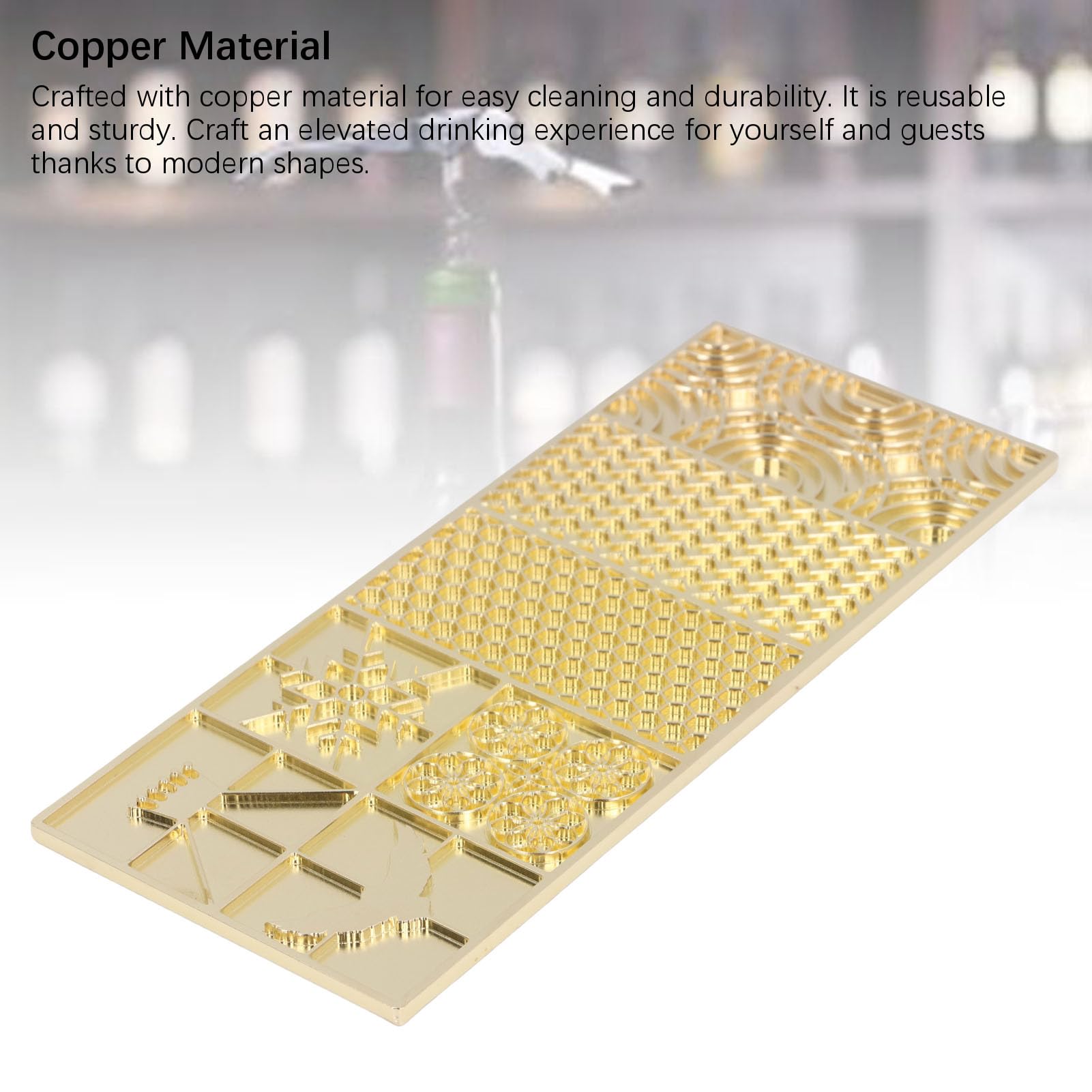 Moule à Glaçons en Forme de Tampon, Conception en Cuivre Élégante Pour Cocktails Whisky Vin Idéal Soirées Durable Réutilisable Facile Nettoyer Plateau Empreintes