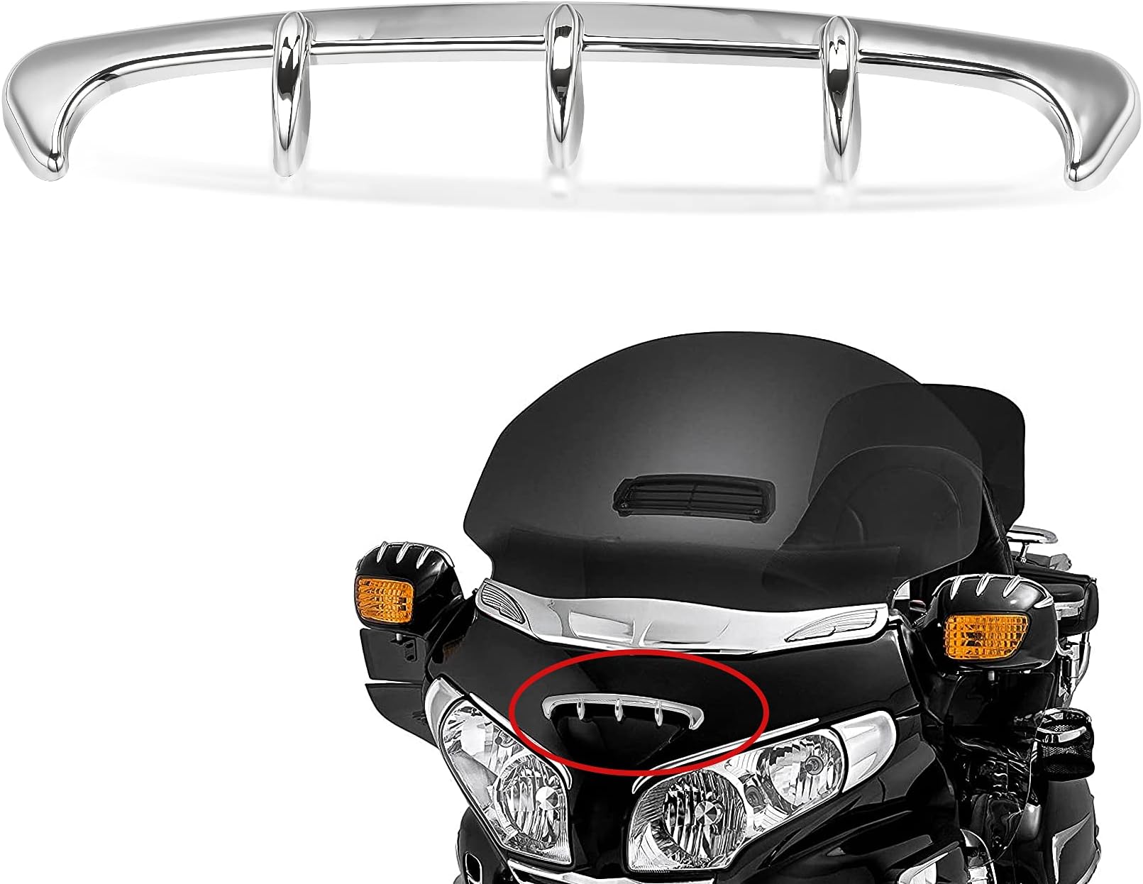 Chrome Fairing Scoop Trim, Gl1800 Accessories for Goldwing GL1800 2001-2011 New