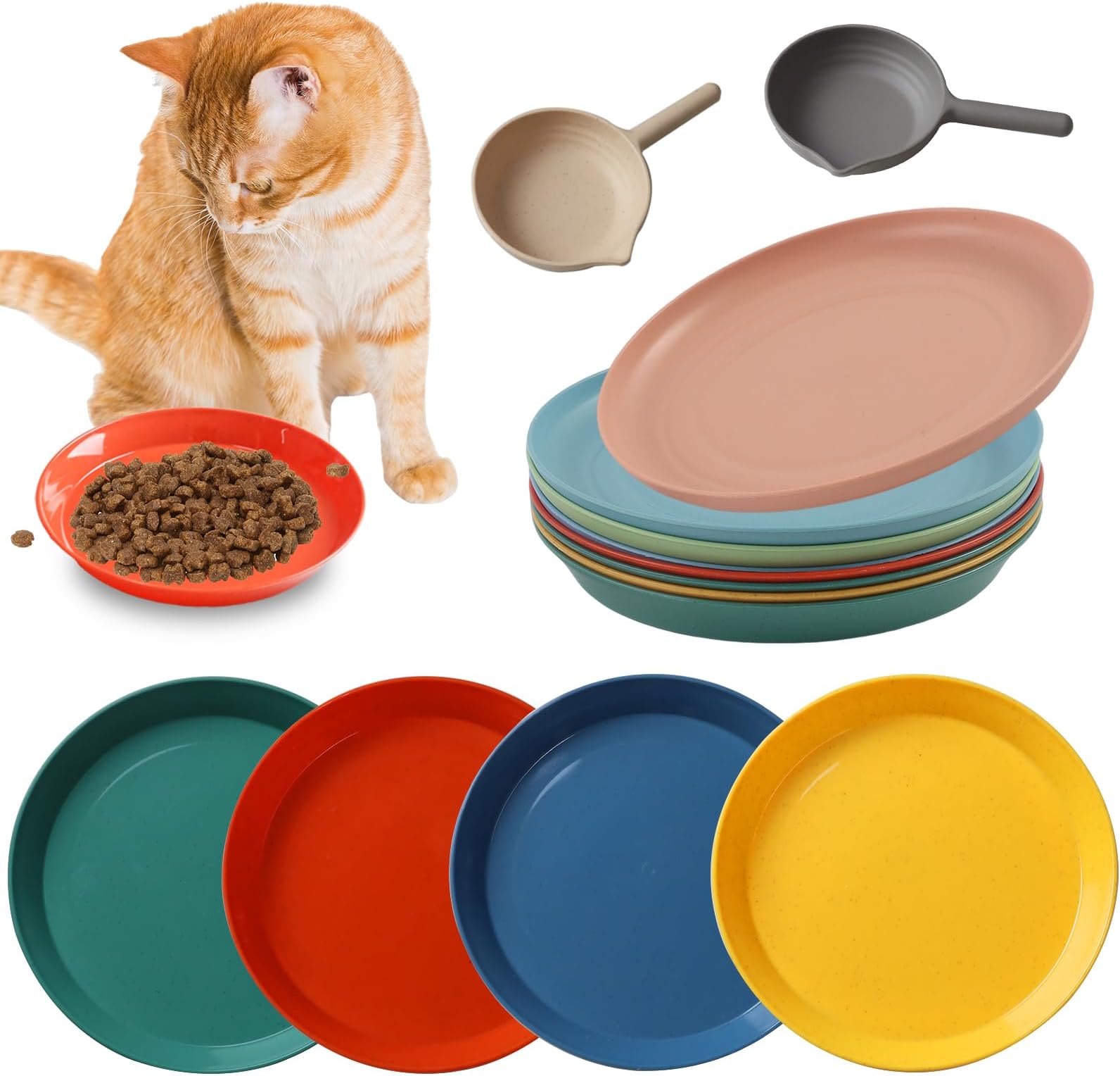 Katzennapf Mit Schnurrhaar-Schutz – 15,2 Cm, Flach, 4 Stück, Aus Lebensmittelechtem PP-Material