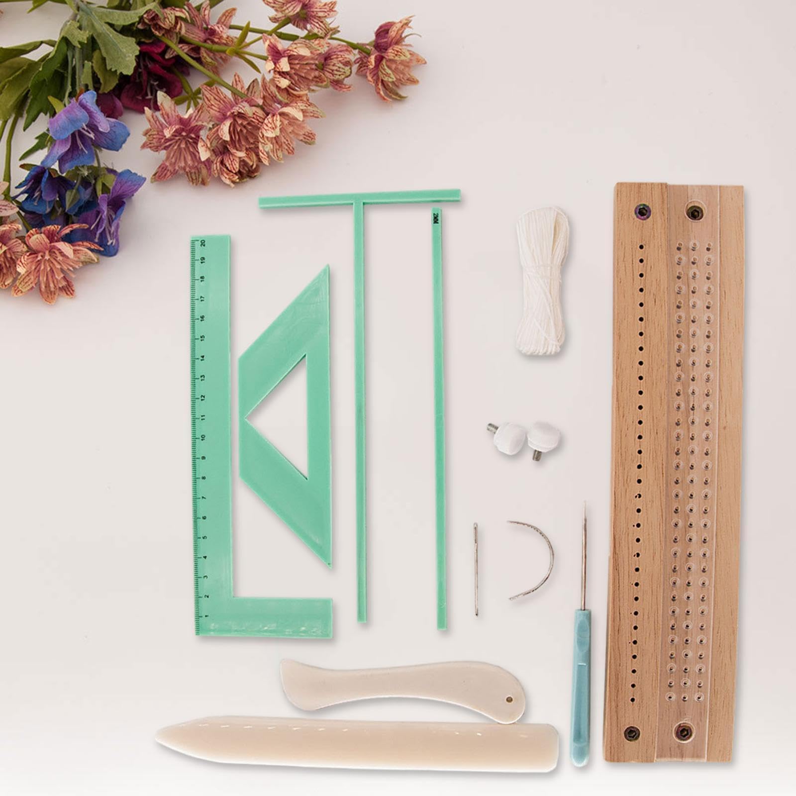 Jojomis Kit di Rilegatura Libri Manuale con Base Legno e Strumenti - Set Completo per Rilegatura Fai da Te Artigianale