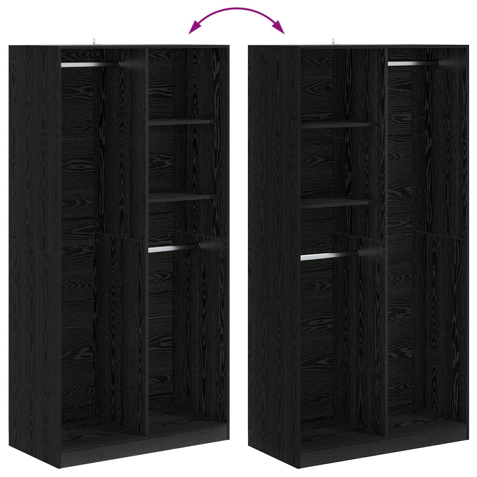 vidaXL Armario Roble Negro 100 x 50 x 200 cm Madera de ingeniería, Solución Moderna de Almacenamiento, diseño Rectangular de Armario, Organizador Ahorra Espacio para Ropa y Muebles de Hombre