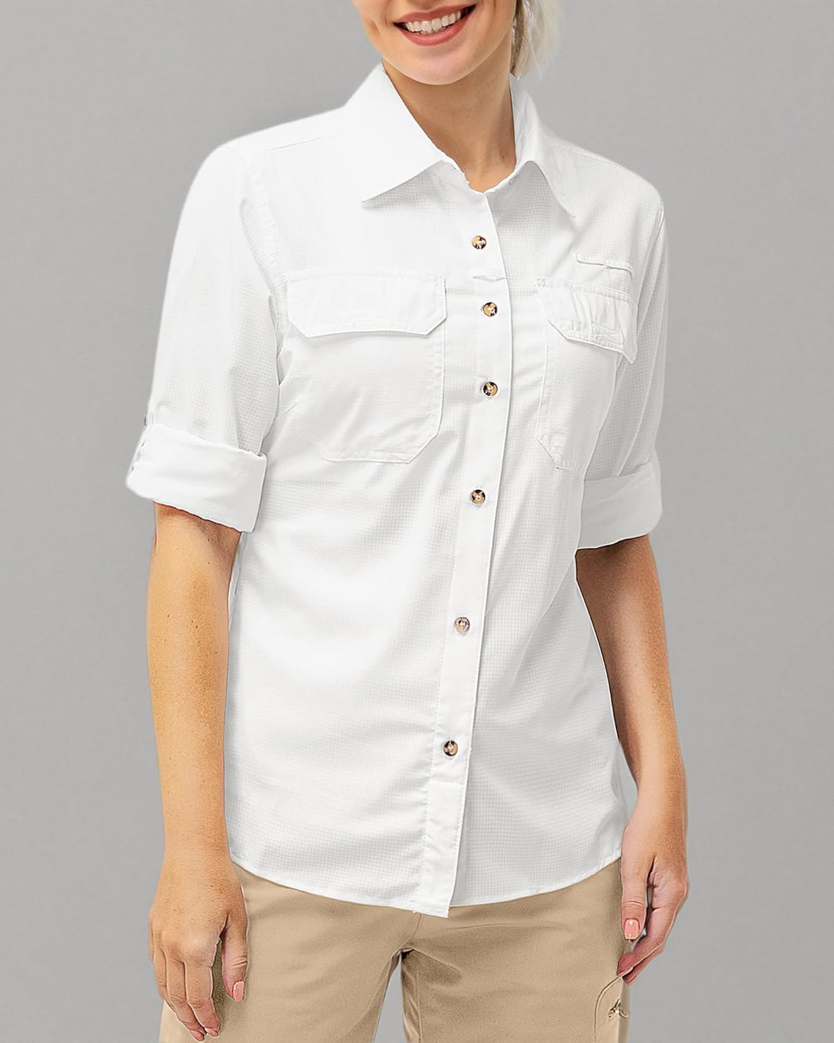 33,000ft Women's UPF 50 UV Sun Protection Shirt, Cool Quick Dry Long Sleeve Outdoor Fishing Hiking Safari Travel Shirt - Image 8