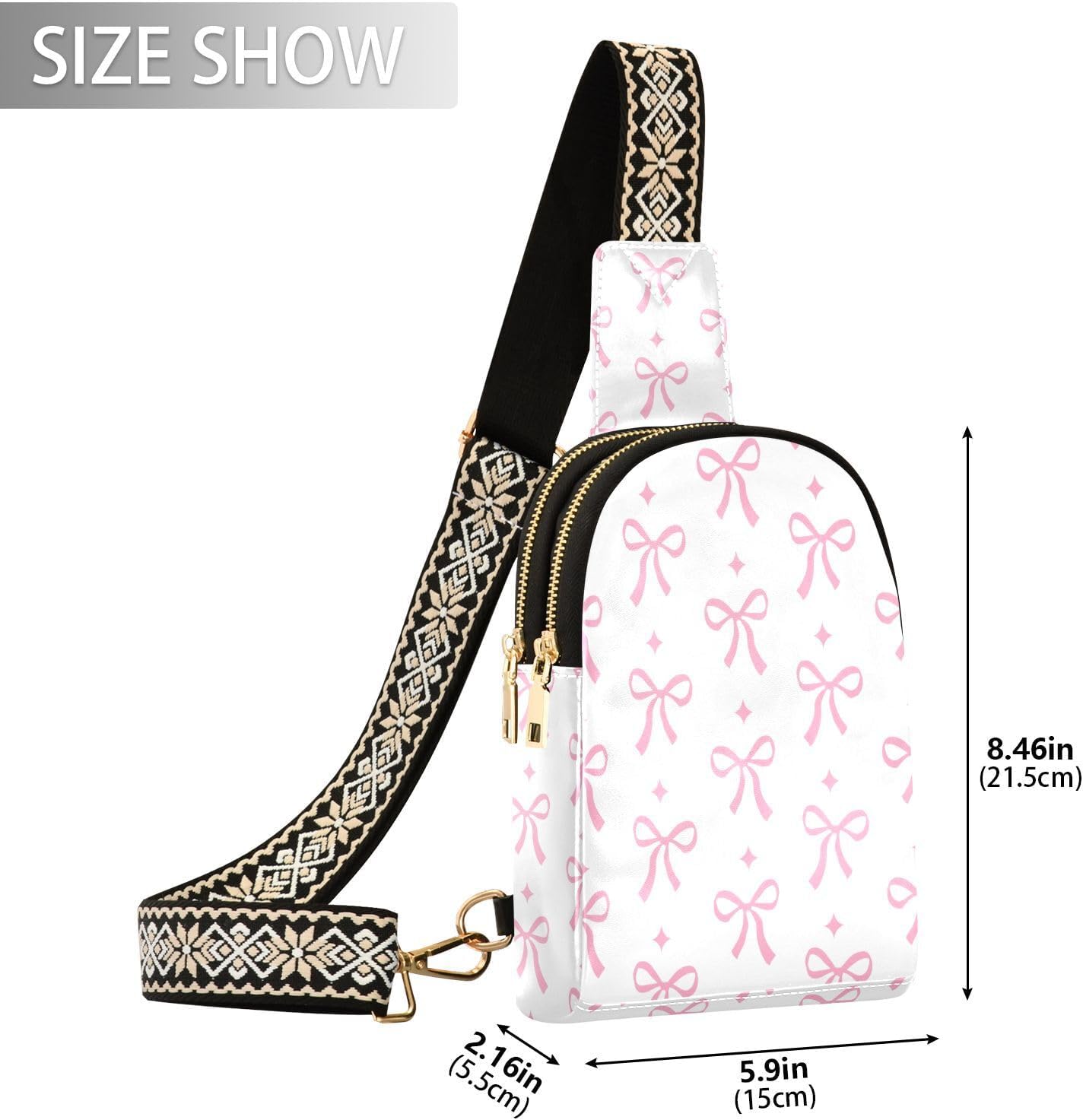 Crossbody Sling Bag for Women Leather Shoulder Chest Bag image 4