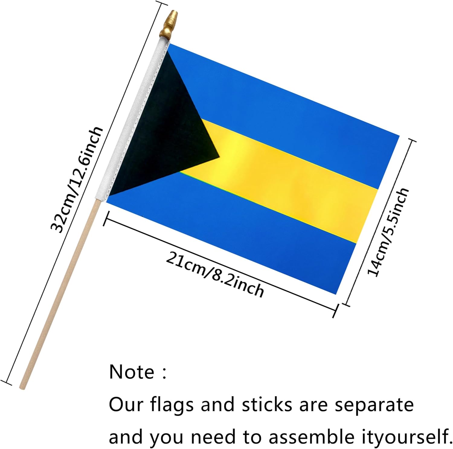 TSMD Mini Banderas Colombianas De Mano, 5 X 8 Pulgadas