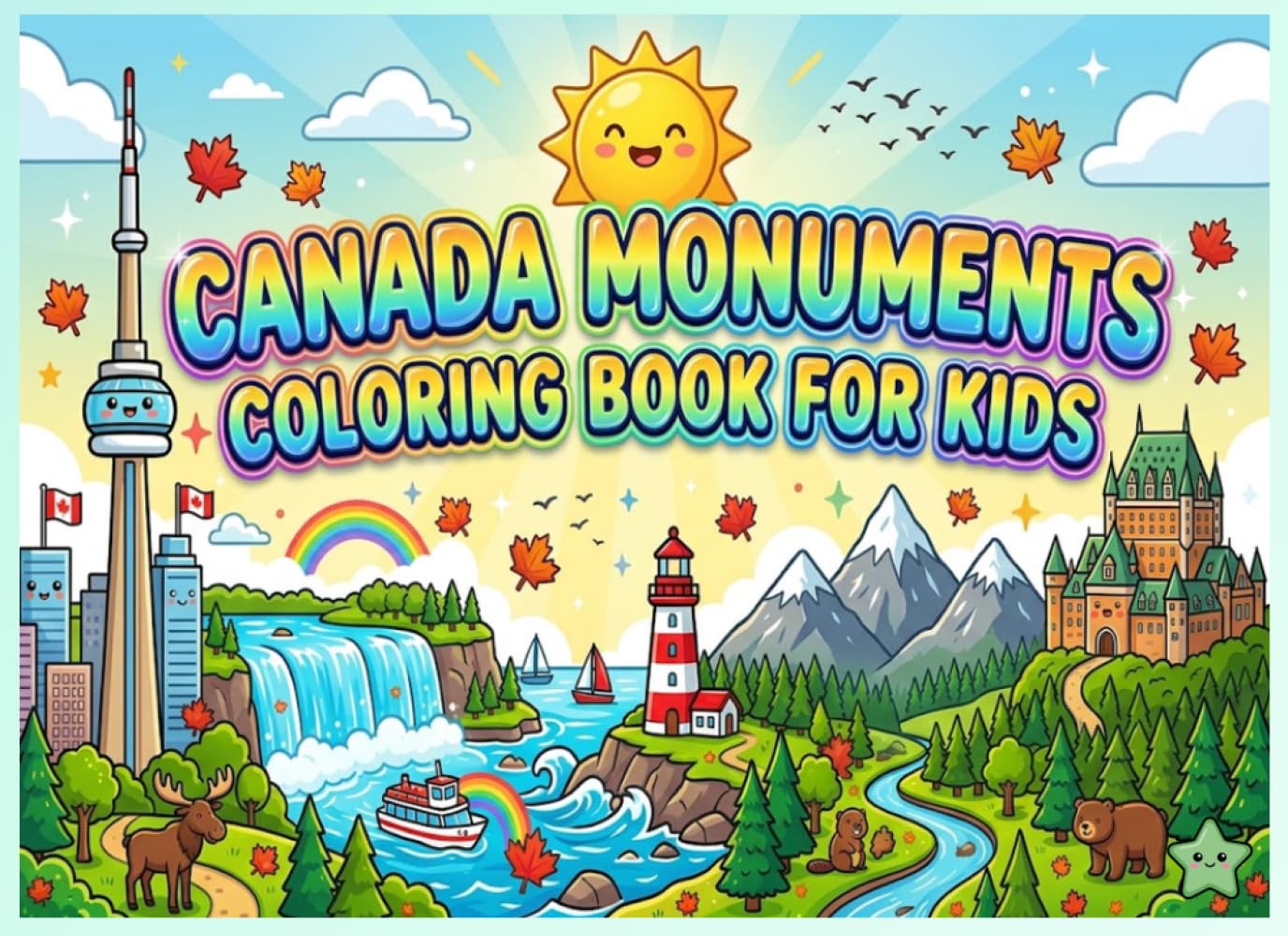 Canada Monuments Coloring Book for Kids: Fun and Easy Canada Landmarks for Kids to Color