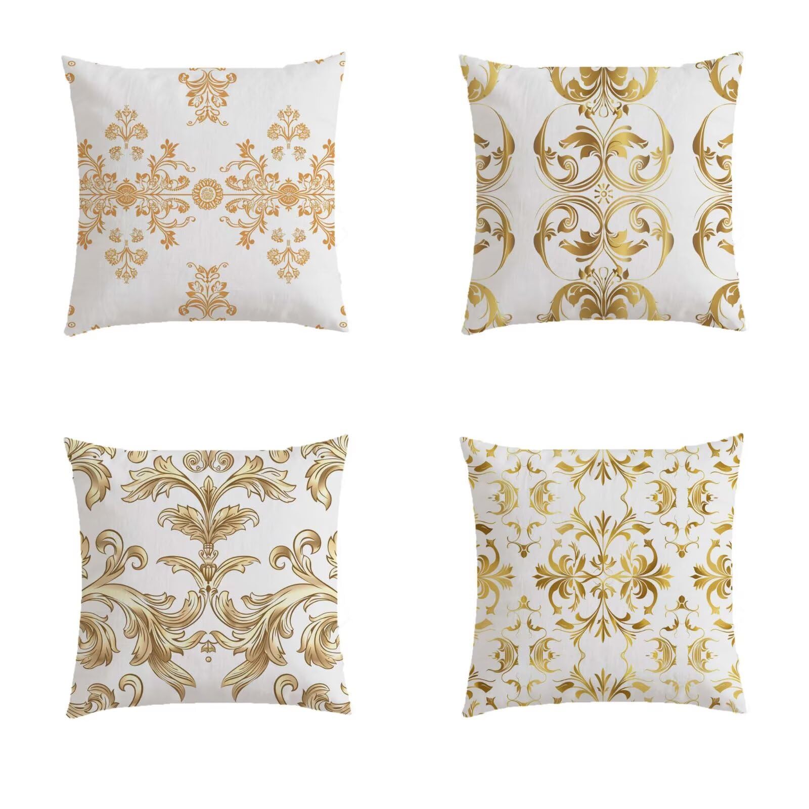 Fermeture à glissière invisible housse de coussin 50x50 lot de 4 bohemia
