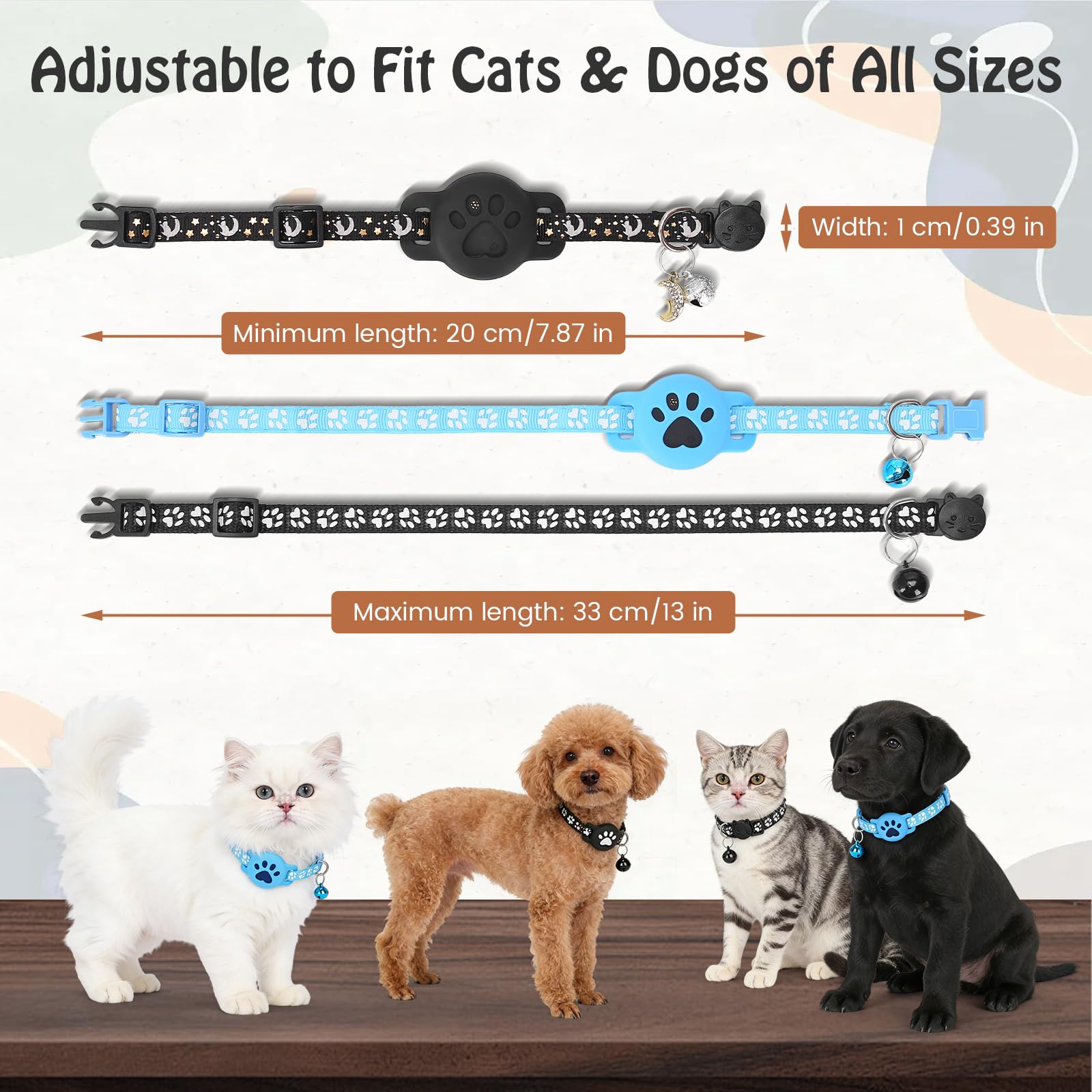 Rastreador GPS para gatos y perros compatible con Apple iOS y Android Google Find My, collar de gato con rastreador sin suscripción para seguimiento de ubicación, etiqueta inteligente Bluetooth mini