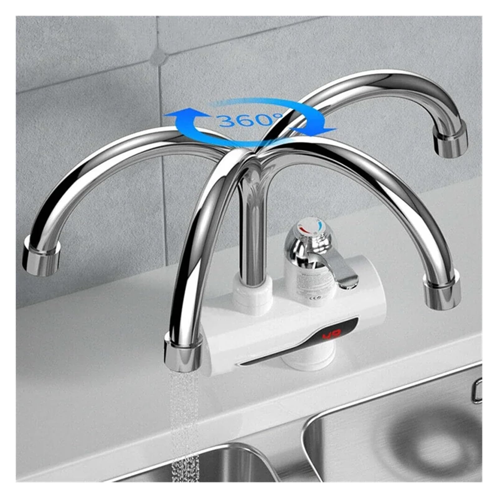 Scaldabagno Elettrico Rubinetto da Cucina Riscaldatore Istantaneo for Acqua Calda Rubinetto for Riscaldamento Freddo Scaldaacqua Istantaneo Senza Serbatoio La Sicurezza Efficiente(B)