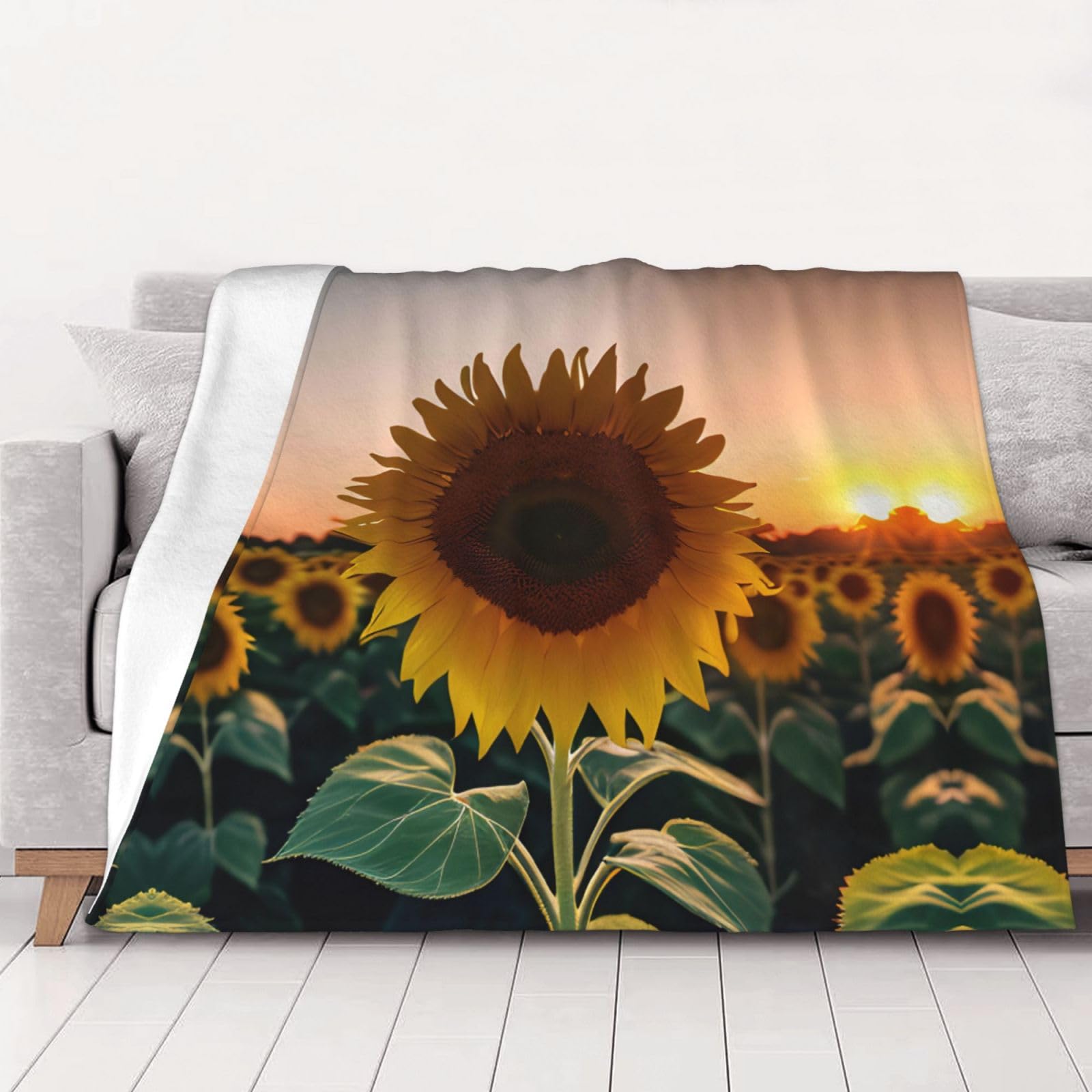Couverture super douce tournesol grand lit, jeté de canapé de qualité
