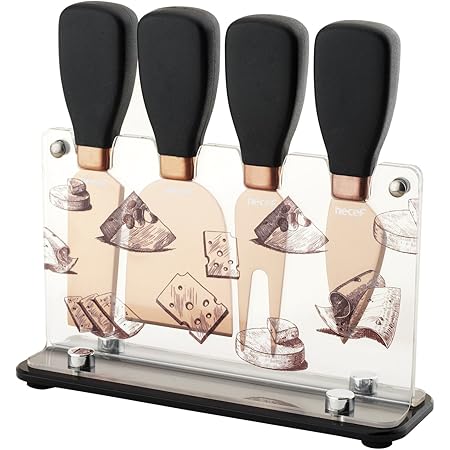 Hecef Käsemesser Set von 5, Käsegeschenkset mit Käsegabel, Käseschaufel