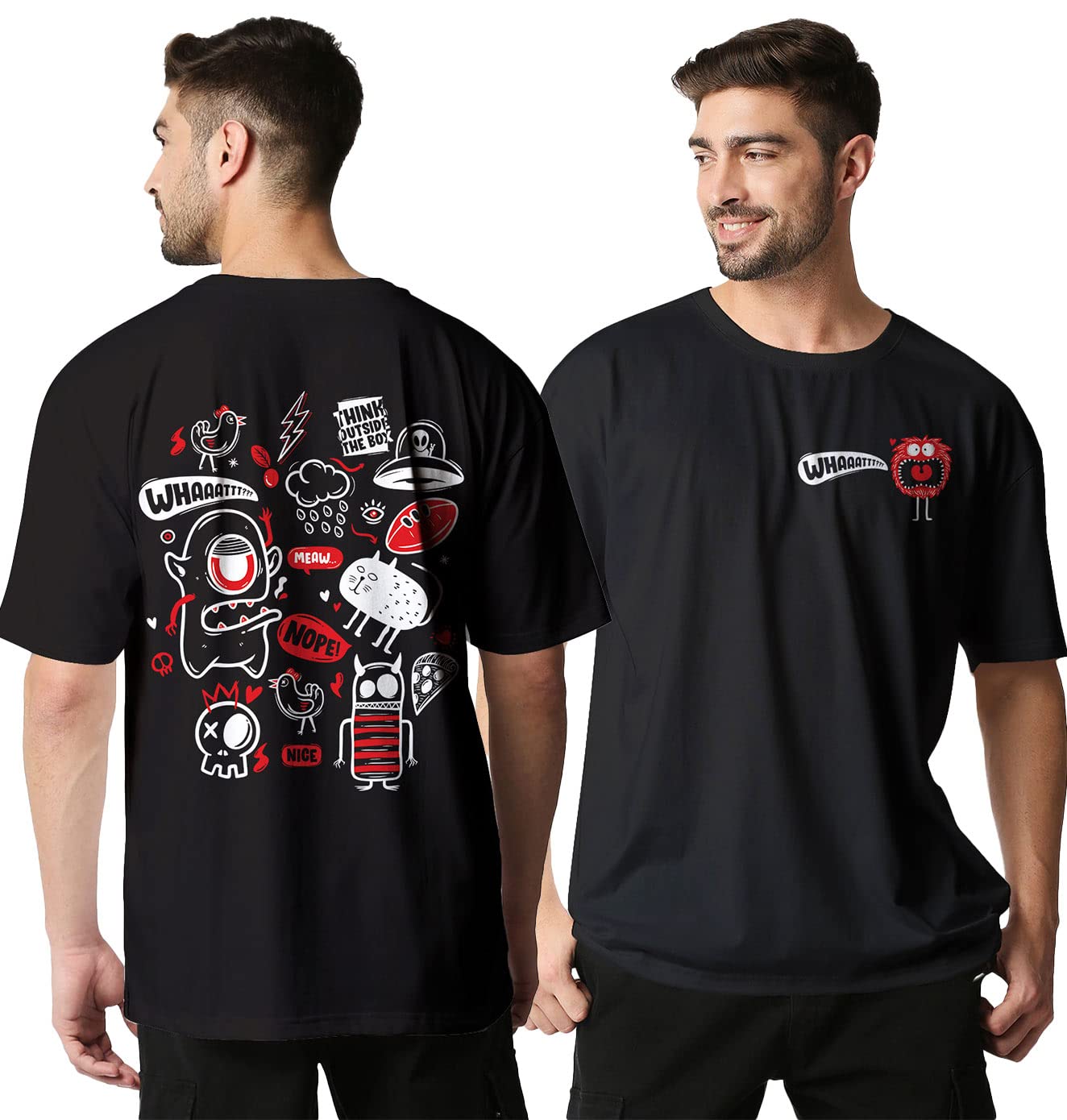 Wear Your OpinionBack Printed Oversize Tshirt for Men