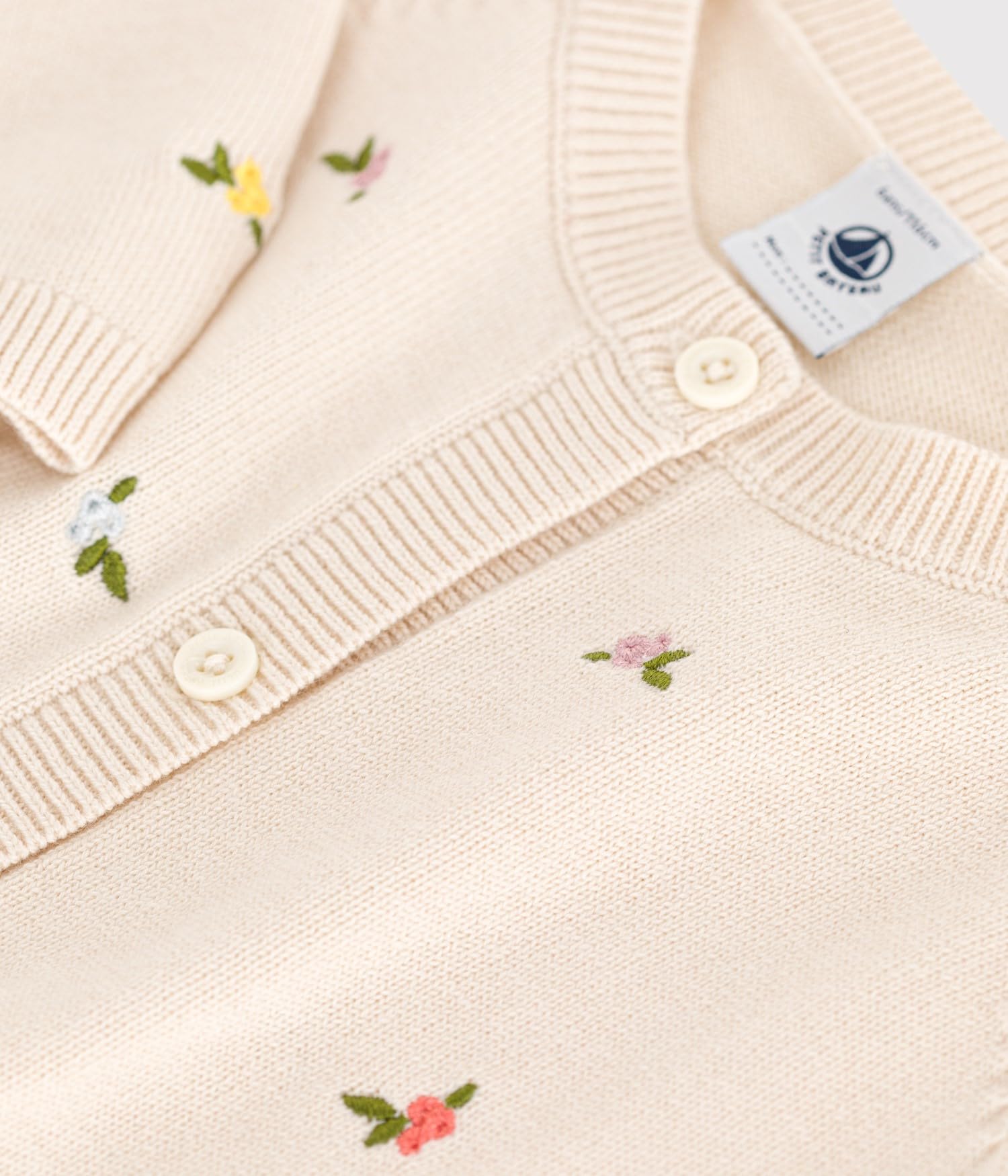 Petit Bateau Sweter dziecięcy z wełny i bawełny z haftowanymi wzorami