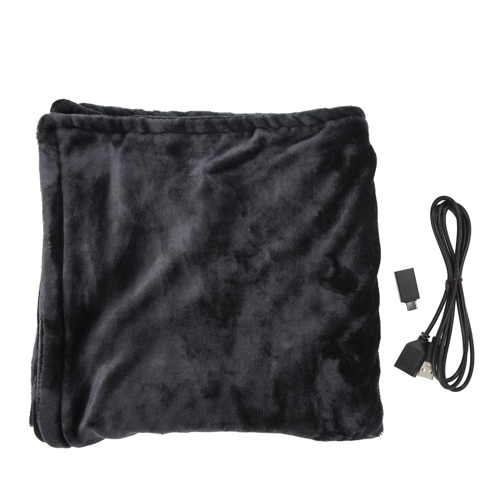 EIMSOAH Electric Heating Blanket USB Charging Heated Shawl Zipper Warm Shawl Coral Fleece Plush with 3 Heat Level Settings for Car Office Home Travel