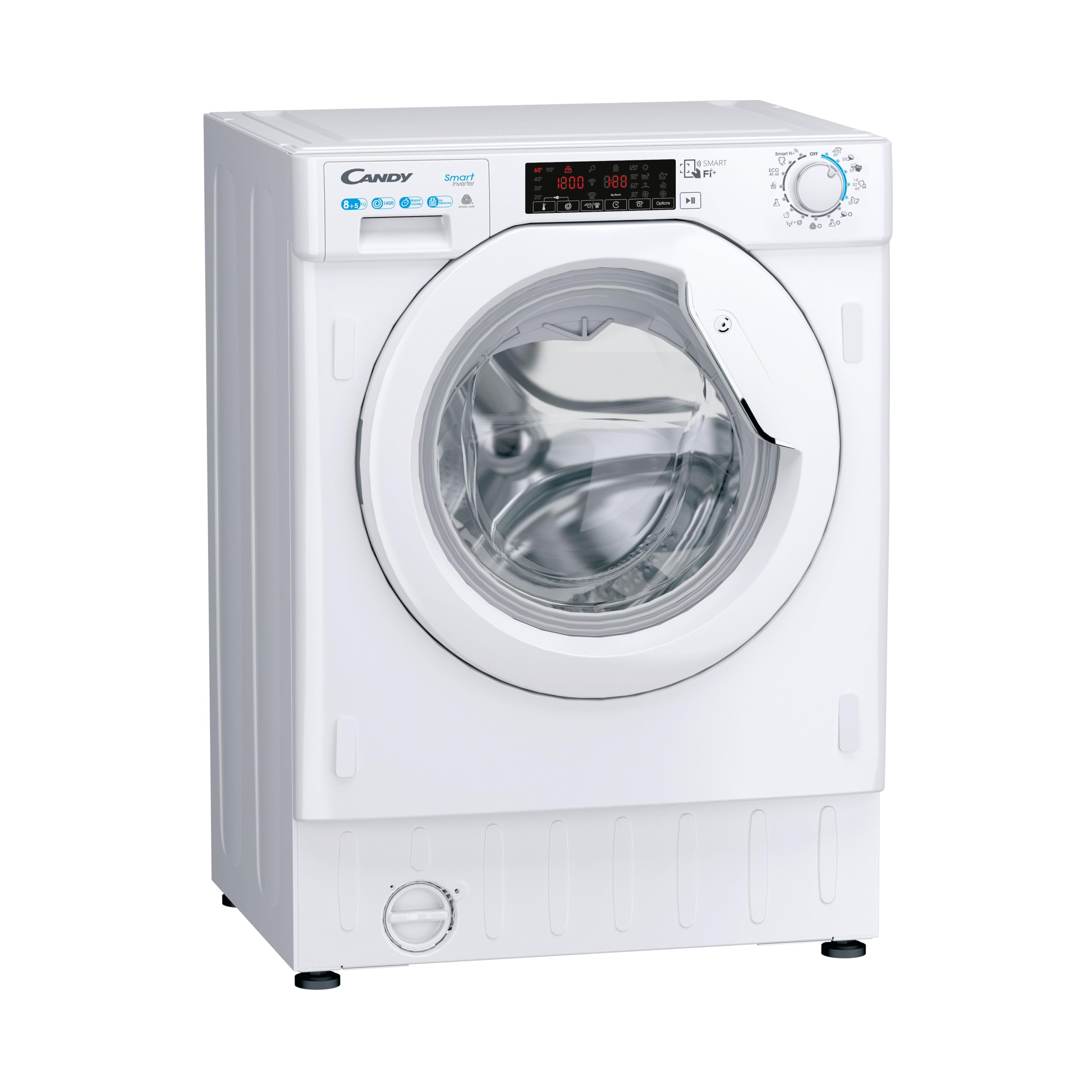 Lave-Linge Encastrable Candy CBW 48 TWME-S - 8 Kg - 1400 Tr/min - Moteur Inverter Silencieux - 16 Programmes - Économe