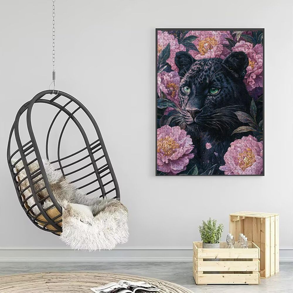 Puzzle 6000 sztuk, piwonia czarna pantera puzzle dla dorosłych 6000, drewniane puzzle, klasyczne gry edukacyjne, niemożliwe wyzwanie, rodzina gier, kreatywny prezent DX0YL1-715