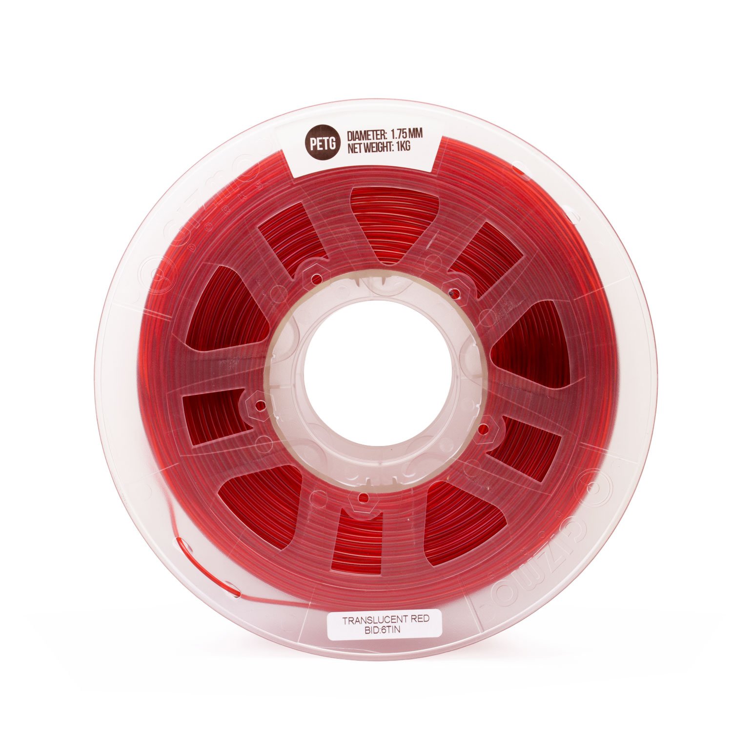 Gizmo Dorks 3mm PETG Filament 1kg /2.2lbs for 3D Printers, Translucent Red