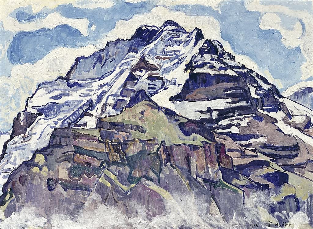 Lienzo de Ferdinand Hodler: la Jungfrau en cuadro vertical de 60x90cm 5