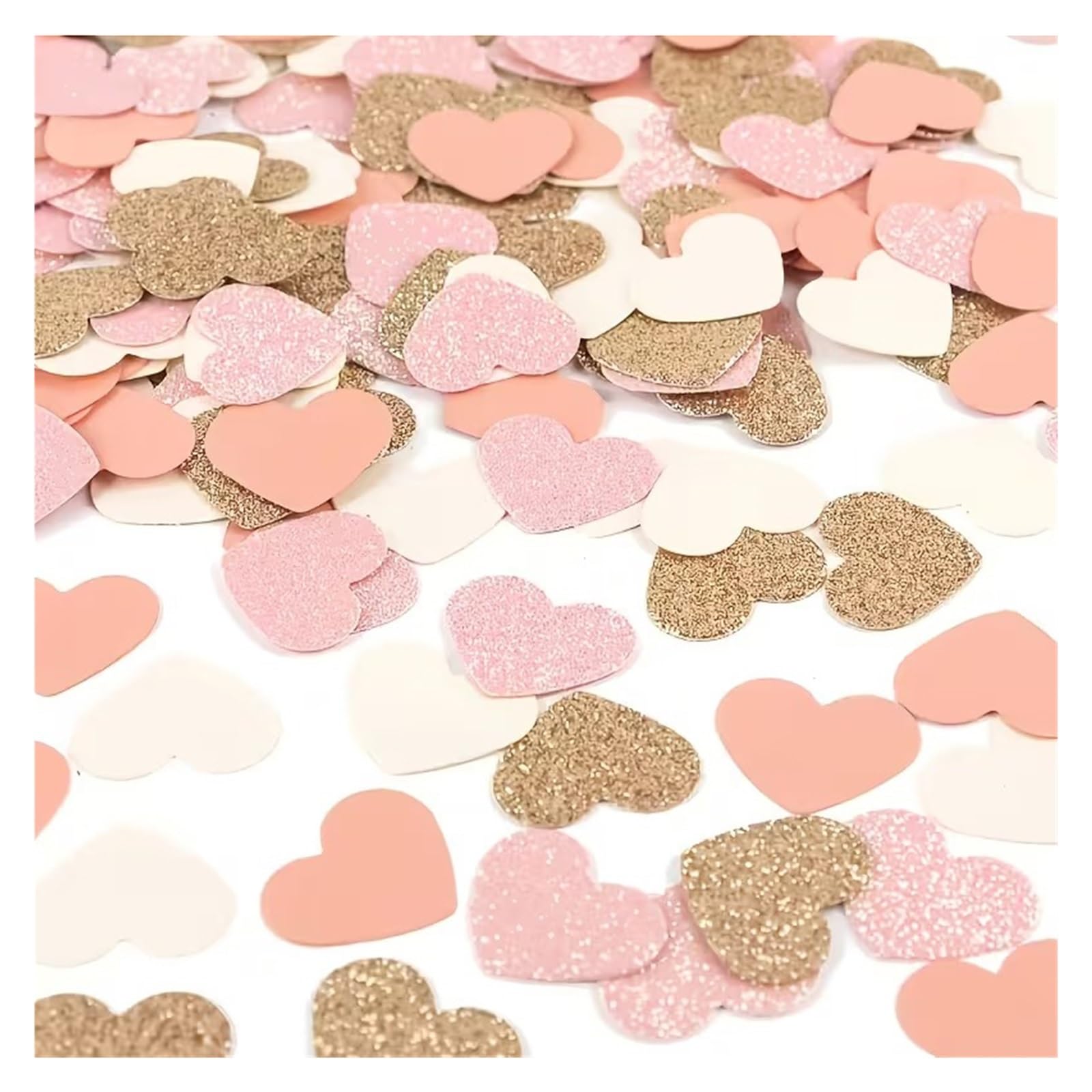Confeti Boda 300 confeti de corazón rosa, decoración mesa