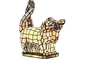 Bieye L10771 Kittens in Love Stained Glass Kitty Lamp