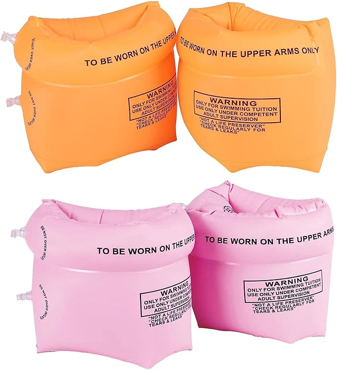 Inflatable Swimming Armbands, 2 Pairs Swimming Armbands, Safe Arm Float