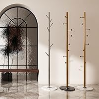 Vista 9 de Perchero de metal, perchero de pie independiente, acero inoxidable 304 sólido, base de mármol natural puro, utilizado en dormitorio, sala de estar