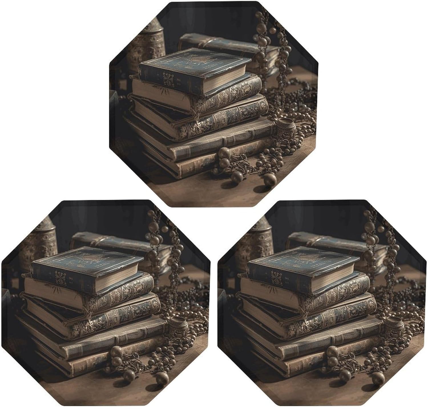 Ctagon Metal Sign for Home, Modern Display Plate for Kitchen, Stack of Old Books Plates Accent Hanging Wall Decorations 3PCS for Living Room, Bedroom, Hallway, Hotel