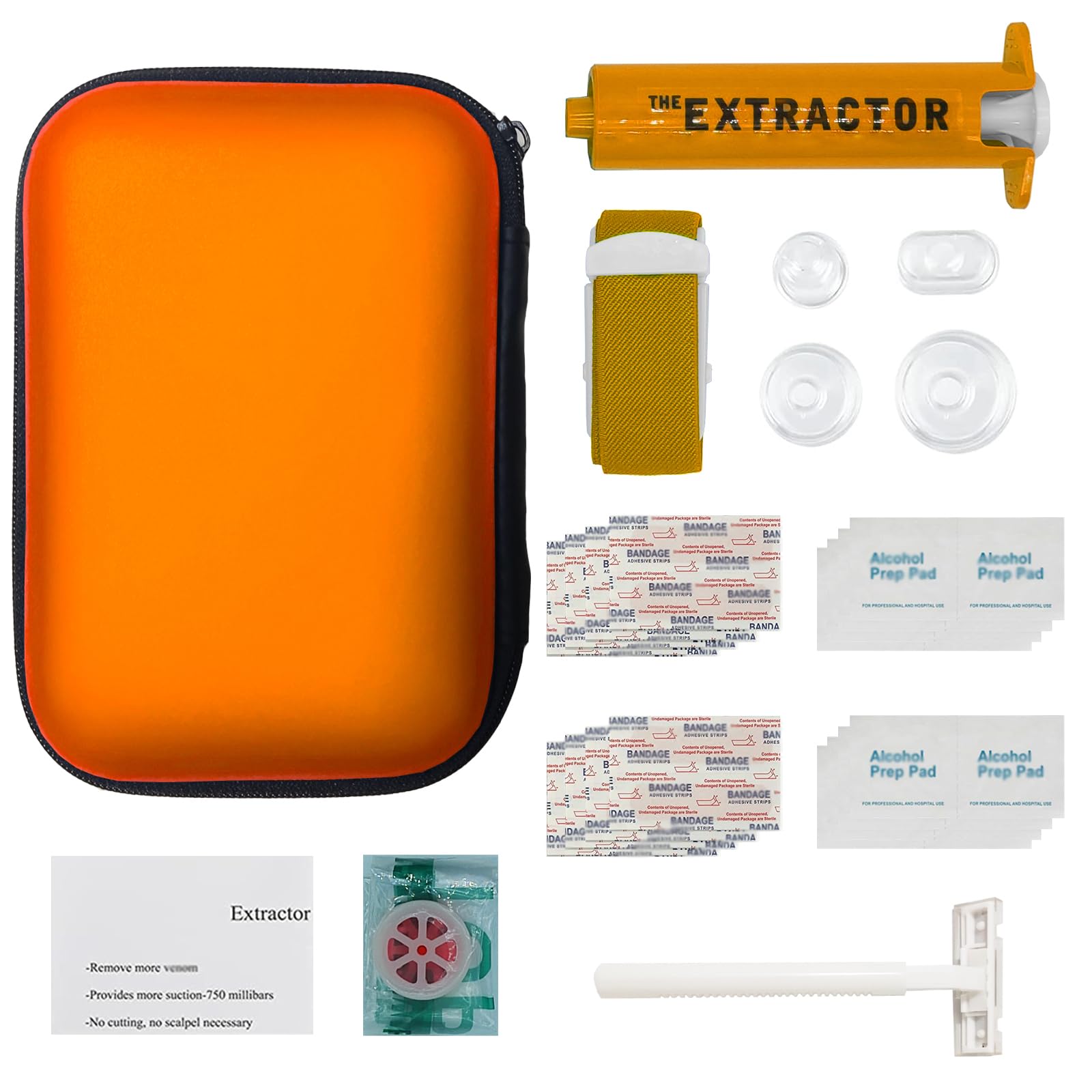 Snake Bite Kit for Humans,Rattlesnake Bite Kit,Bee Sting Kit, Venom Snake Bite Kit for Dogs,Venom Extractor Kit,Venom Extractor Suction Pump, Bite and Sting First Aid for Hiking,Camping