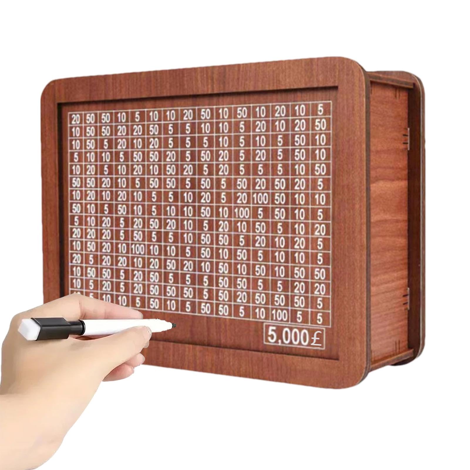 Saving Target Money Box, 5000/10000 /USD/GBP Wooden Piggy Bank with  Counter, Markable Money Saving Cash Can for Adults & Kids, Visible Savings  Challenge with Fixed Goal, Money Jar Retro Home Decor :