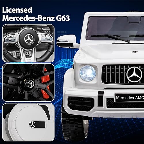 Miniatura 2 de Vehículos eléctricos Mercedes-Benz G63 de 12 V con licencia y control remoto para padres, suspensión de resorte, 3 velocidades, luces LED, música, 4
