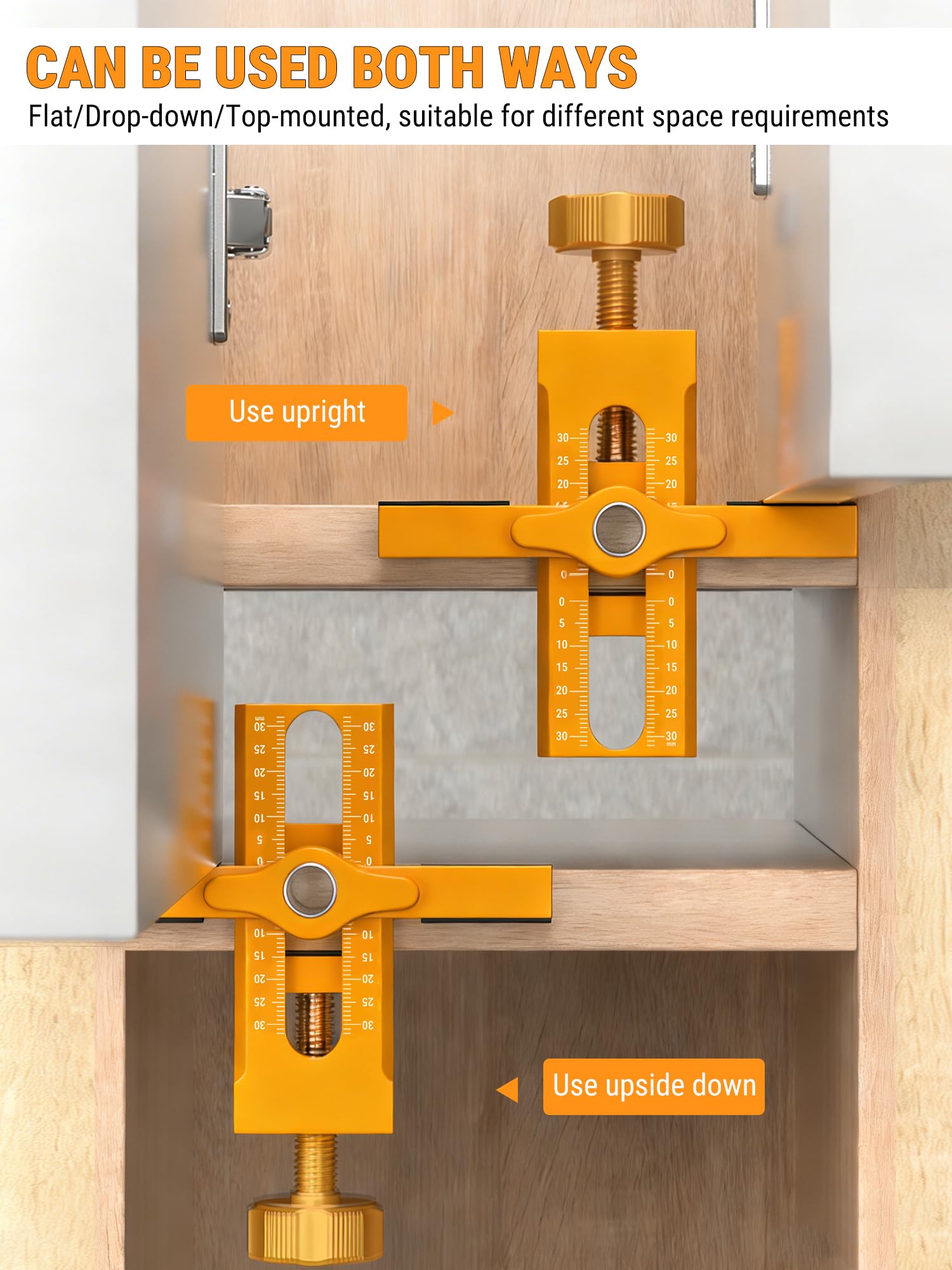 VOBOR Herramienta de Posicionamiento de Puerta de Armario, Plantilla de Montaje Ajustable de Aleación de Aluminio, para Instalar Puertas de Armario