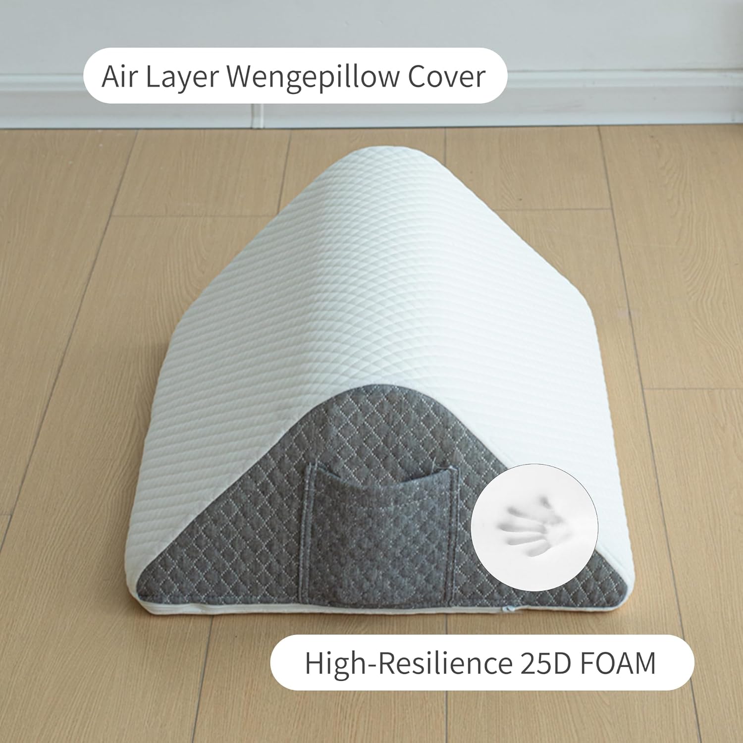 Knee Pillow for Back Sleeping, Leg Pillow Knee Wedge Pillow, Memory Foam Wedge Pillows for Legs Post Surgery, Triangle Pillow for Knee Support,Dark Grey