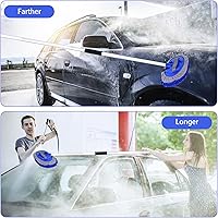 Vista 4 de Cepillo de lavado de automóvil de 62 pulgadas con mango largo y cepillo de lavado de autos, kit de cepillo de limpieza de microfibra para automóvil