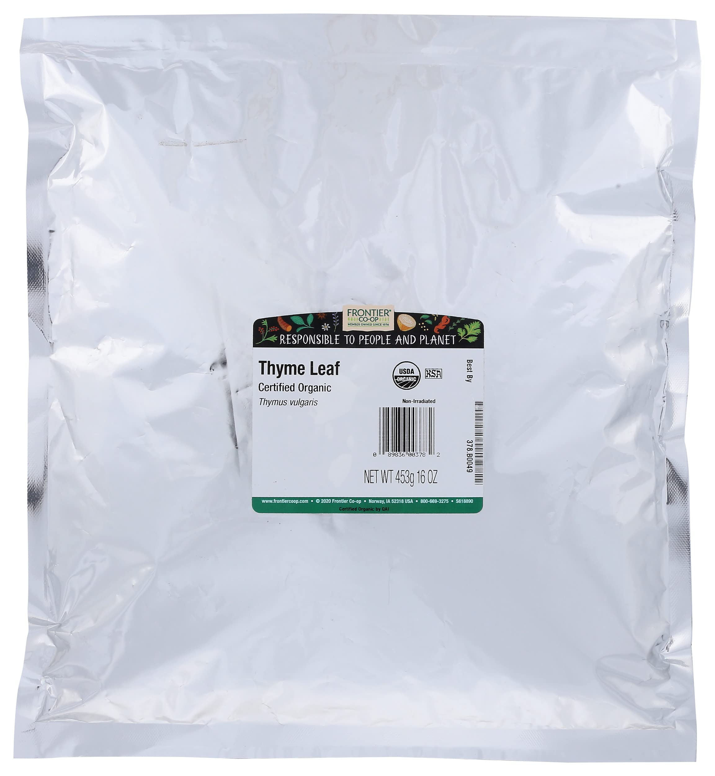 Frontier Herb Organic Whole Thyme Leaf Tea, Fair Trade, 16 Ounces (Pack of 1)