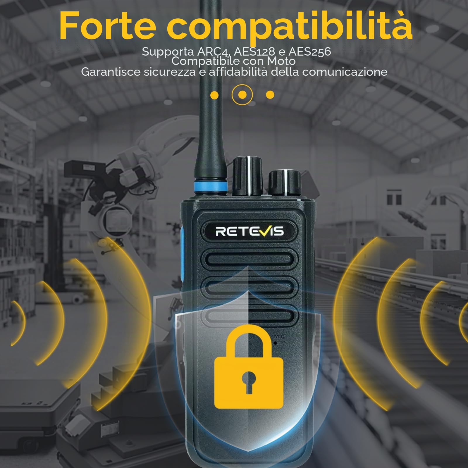 Retevis P1 Walkie Talkie Lungo Raggio, Professionali Ricetrasmittenti DMR Superhet, 2500mAh, Registrazione di 260 ore, Walkie-Talkie per Produzione, Logistica (Nero, 2 Pezzi) | 2500mAh, Registrazione 260 Ore, Superhet, per Produzione e Logistica, Nero, 2