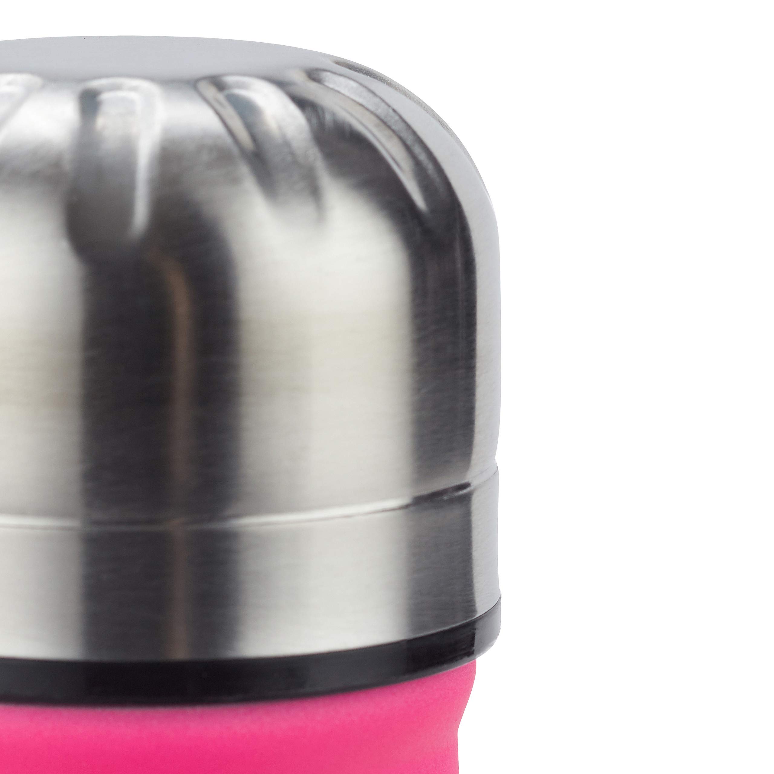 9x Bottiglia Termica in Acciaio Inox, Chiusura Ermetica, per Bevande Calde e Fredde, Borraccia Isolante 500 ml, rosa