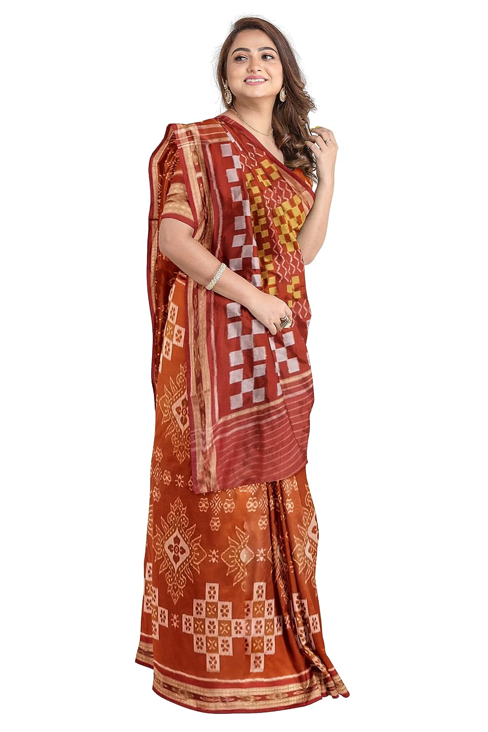 PRITIsree Sambalpuri Handloom Cotton Ikat Khandua Women's Brown Cotton Saree With Blouse pc 5SE9BC-1041 - Review, Price and Buying Guide
