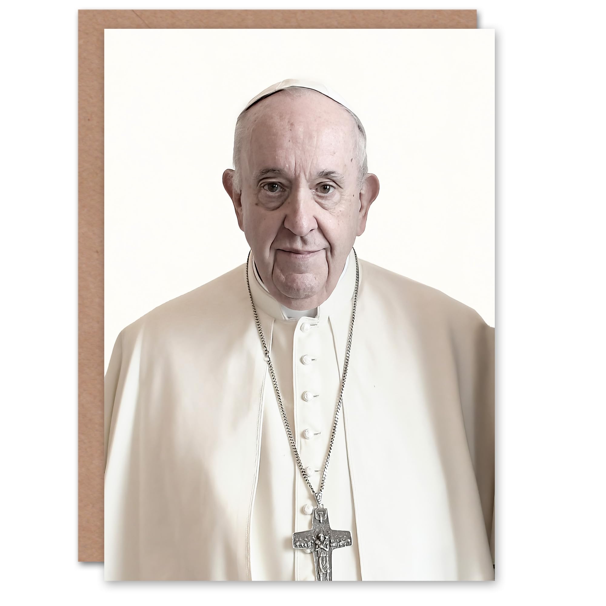 Artery8 Greeting Card Pope Francis Supreme Pontiff Photograph Portrait Blank Card