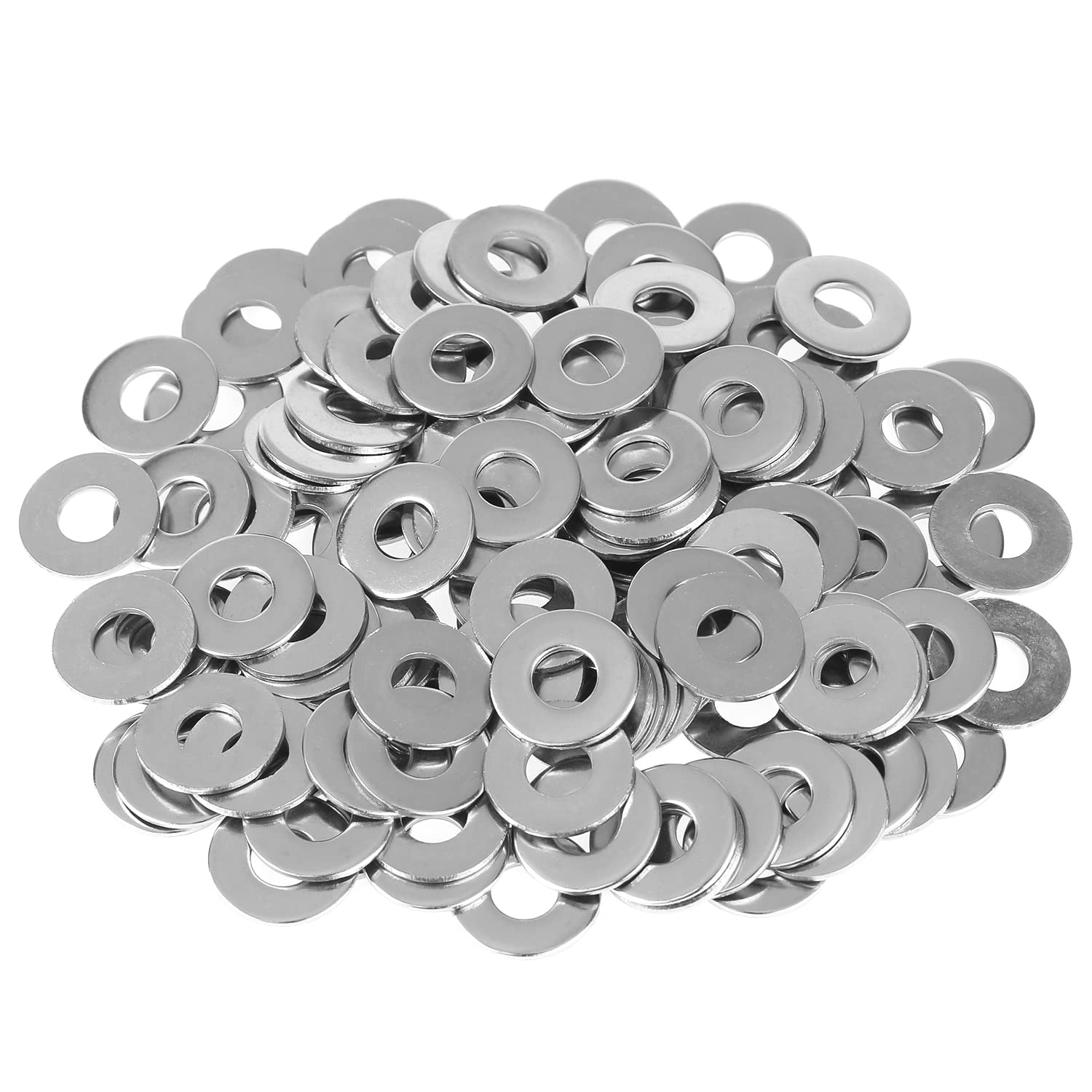 HELIFOUNER 100 Pieces M8x20x1.5mm Fender Washers, 304 Stainless Steel Large Fender Washers, Inner Diameter 8mm, Outer Diameter 20mm, Thickness 1.5mm