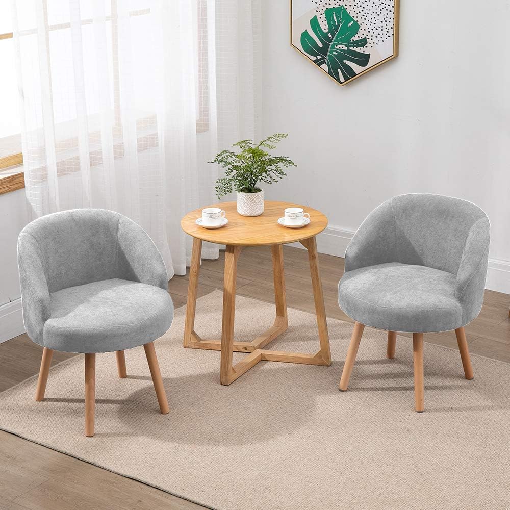 QIHANGUK 2 Pcs Modern Fabric Armchairs, Small Living Room Chairs Set