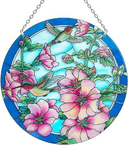 ANFURI Atrapasueños de colibrí azul de tamaño más grande – 8.6 pulgadas colgante