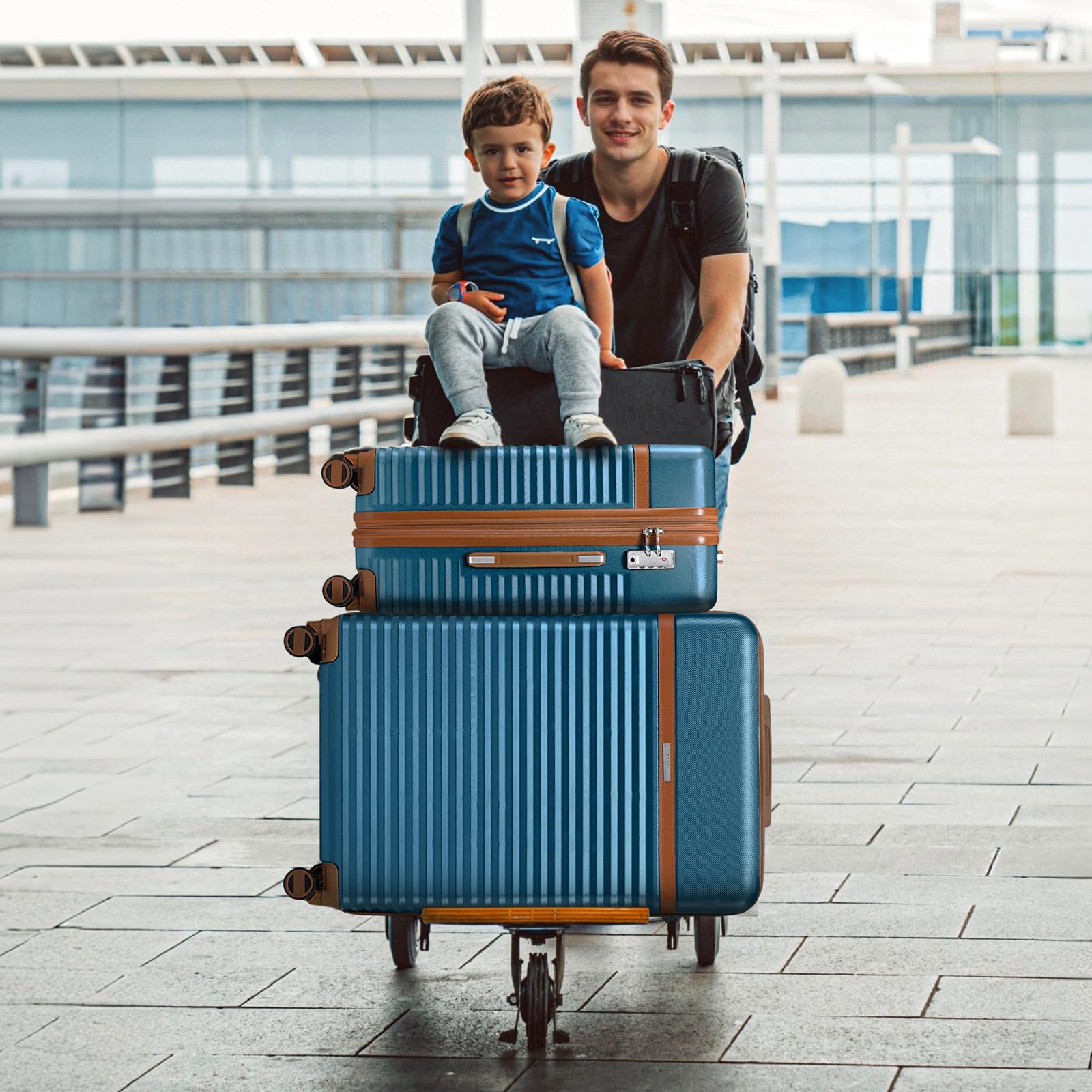 Joyway Juego 5 Maletas ABS, TSA, Ruedas 360°, Neceser y Bolsa de Viaje | Modelos M/L con 20% espacio extra, diseño anidable, asa telescópica 3 niveles, cremalleras YKK y compartimentos internos