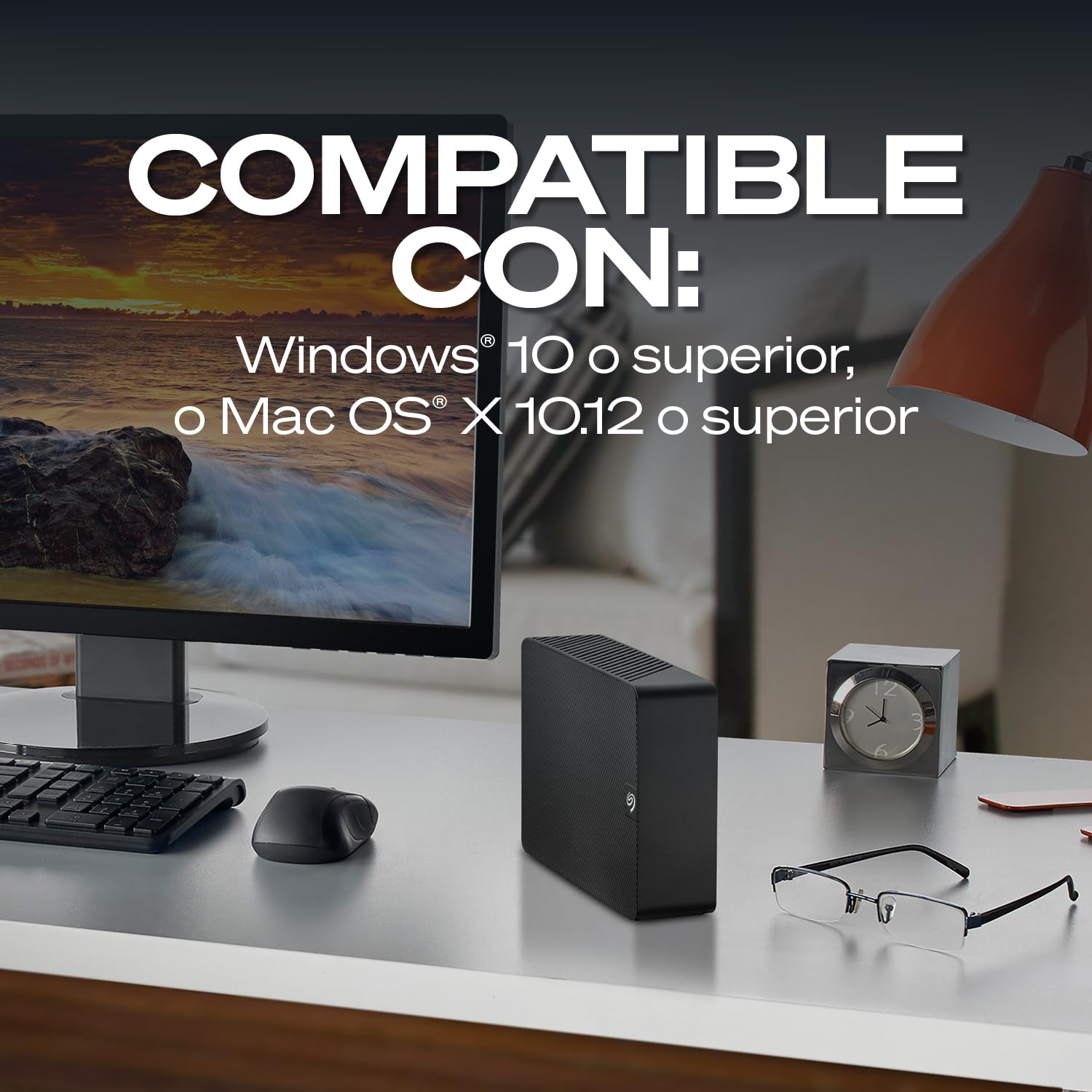 Seagate Expansion Desktop 12TB, Unidad De Disco Duro Externa HDD, 3.5 Pulgadas, USB 3.0, PC & Notebook, Rescue Services (STKP12000400)